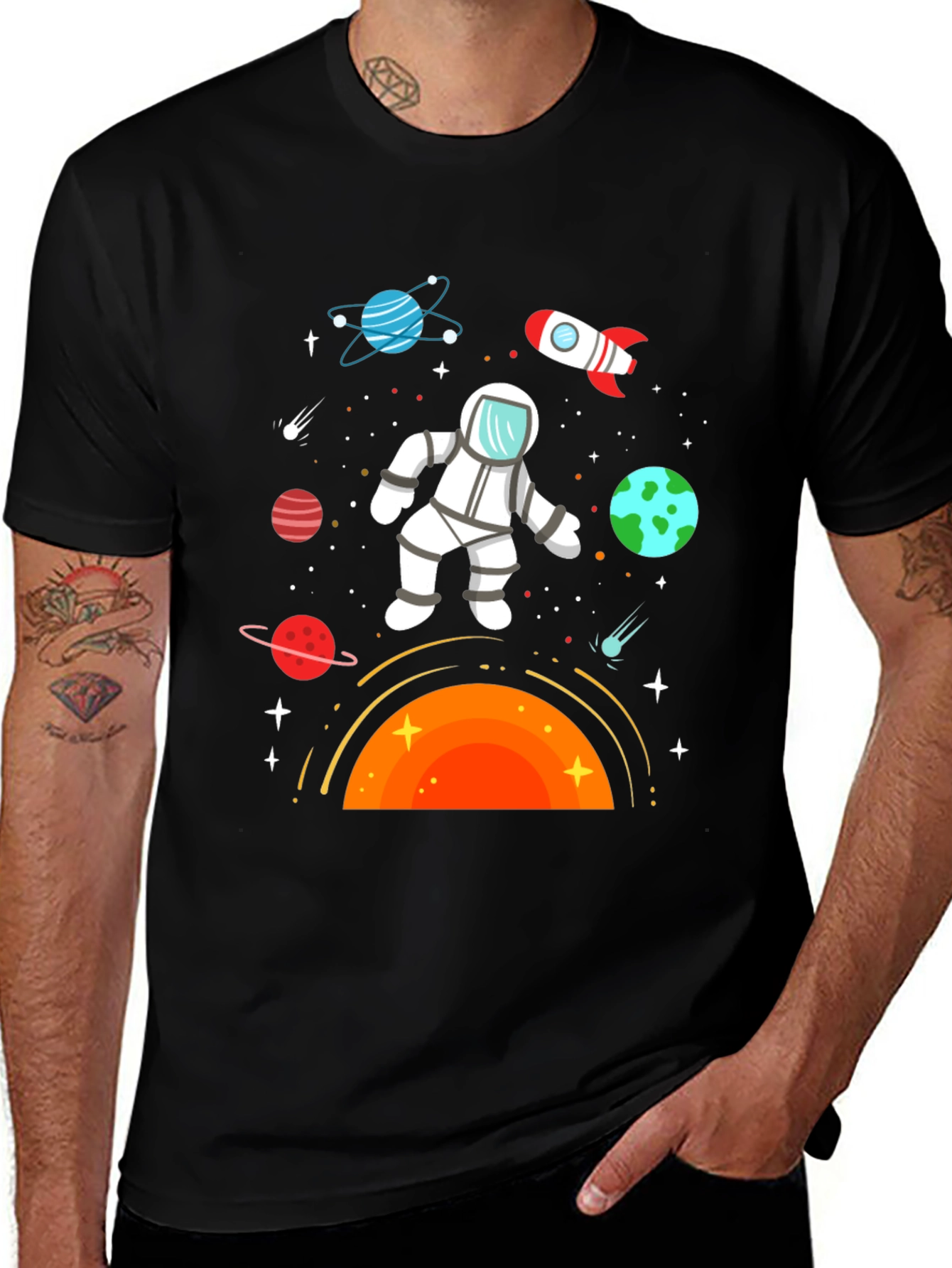 Astronaut in Space Graphic T-Shirt
