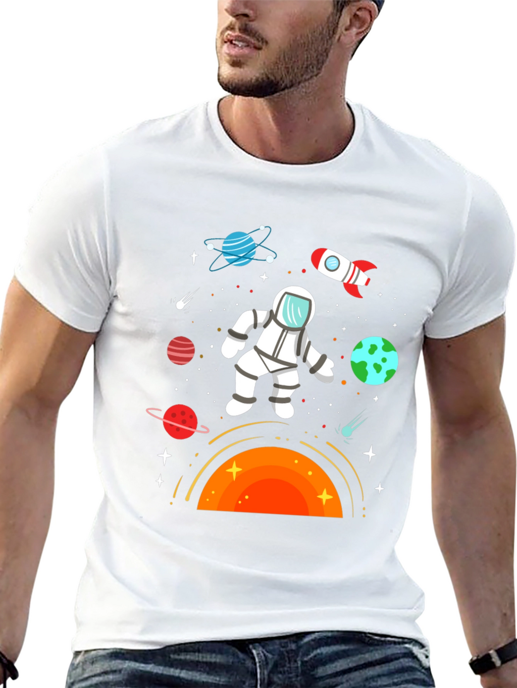 Astronaut in Space Graphic T-Shirt