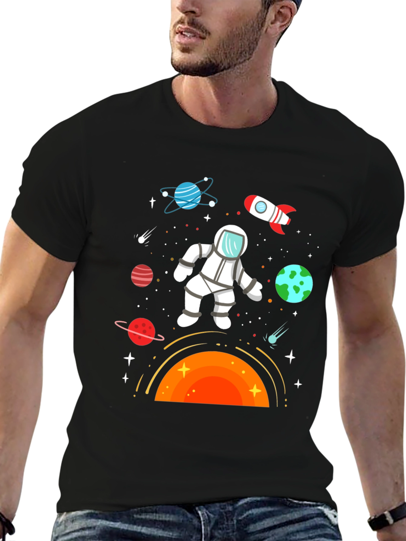 Astronaut in Space Graphic T-Shirt