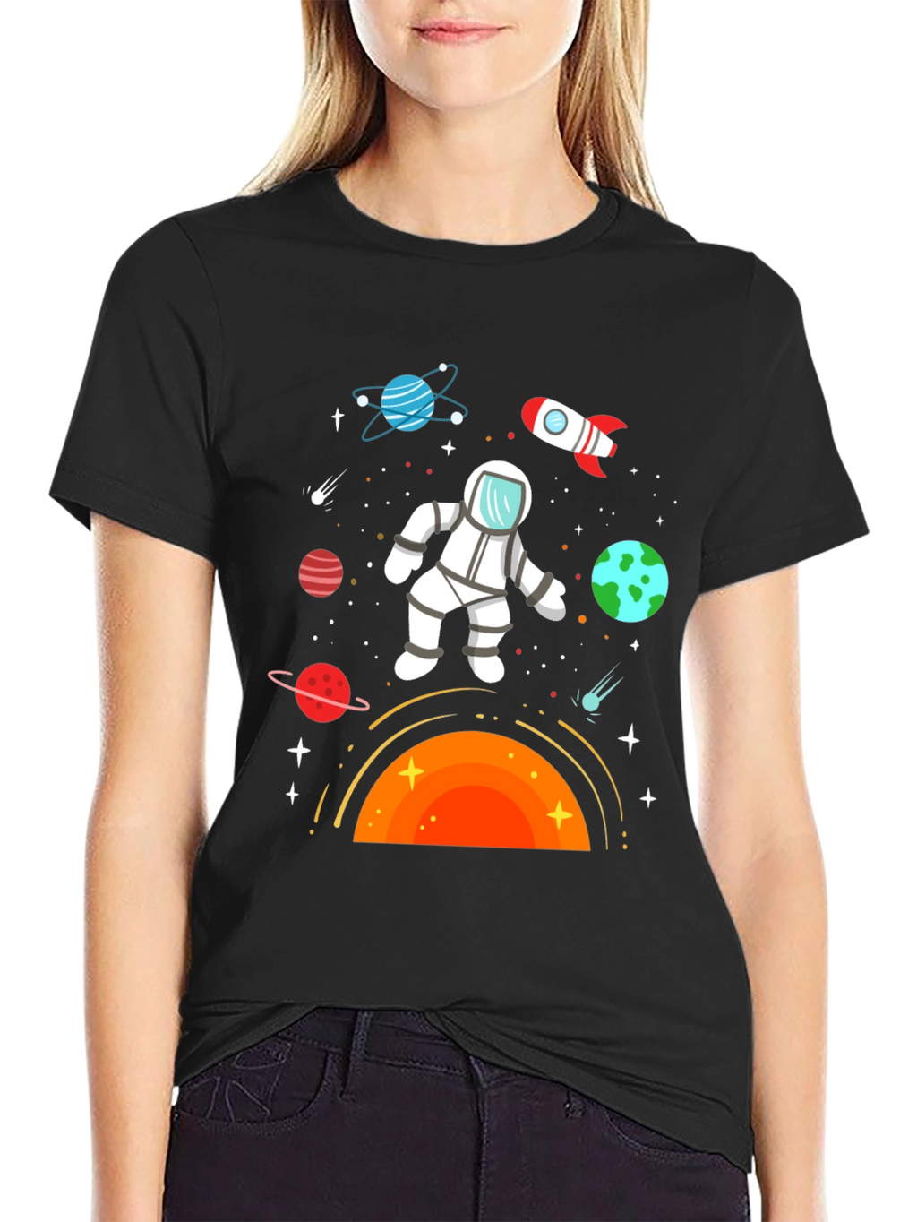 Astronaut in Space Graphic T-Shirt