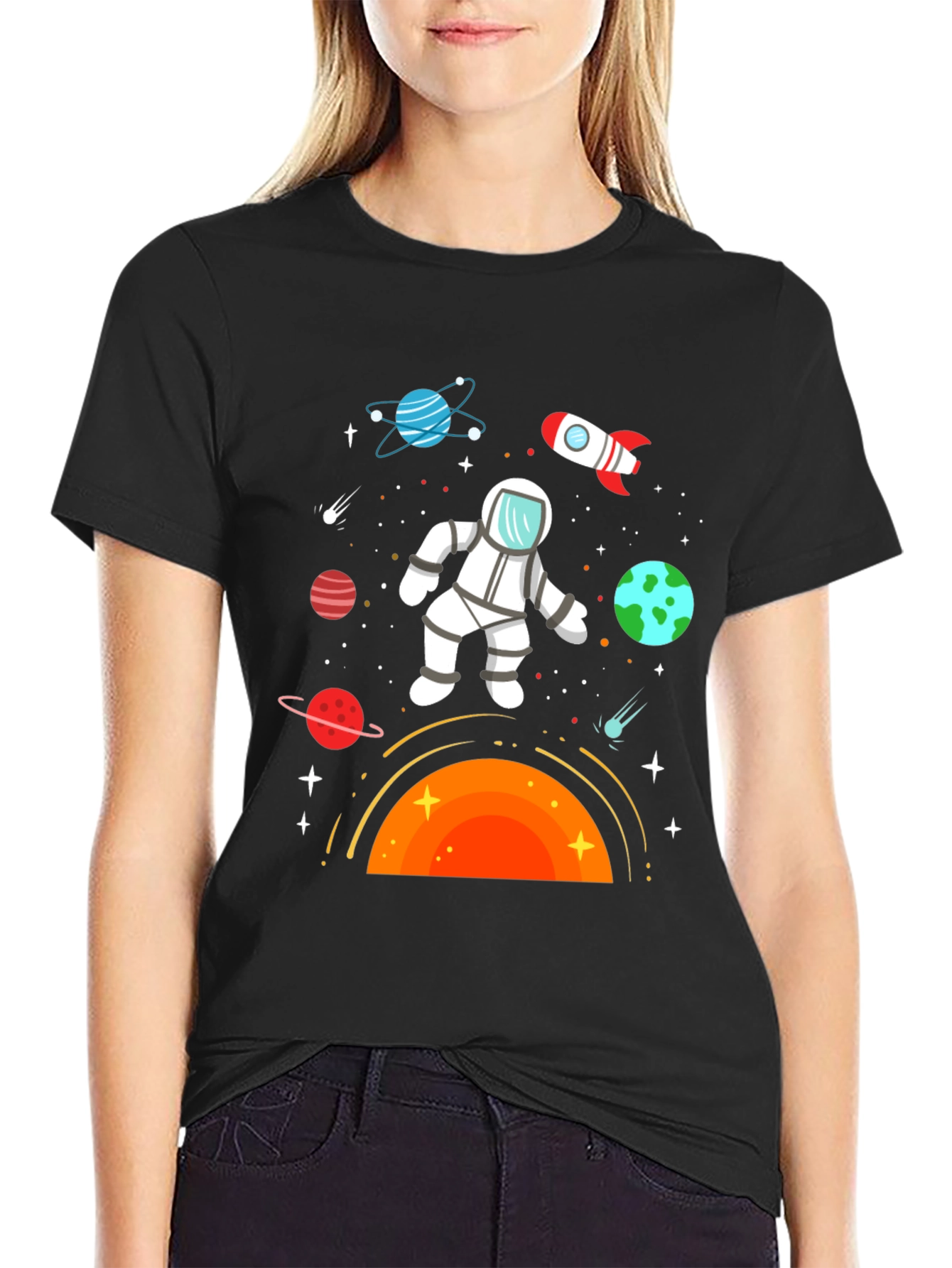 Astronaut in Space Graphic T-Shirt