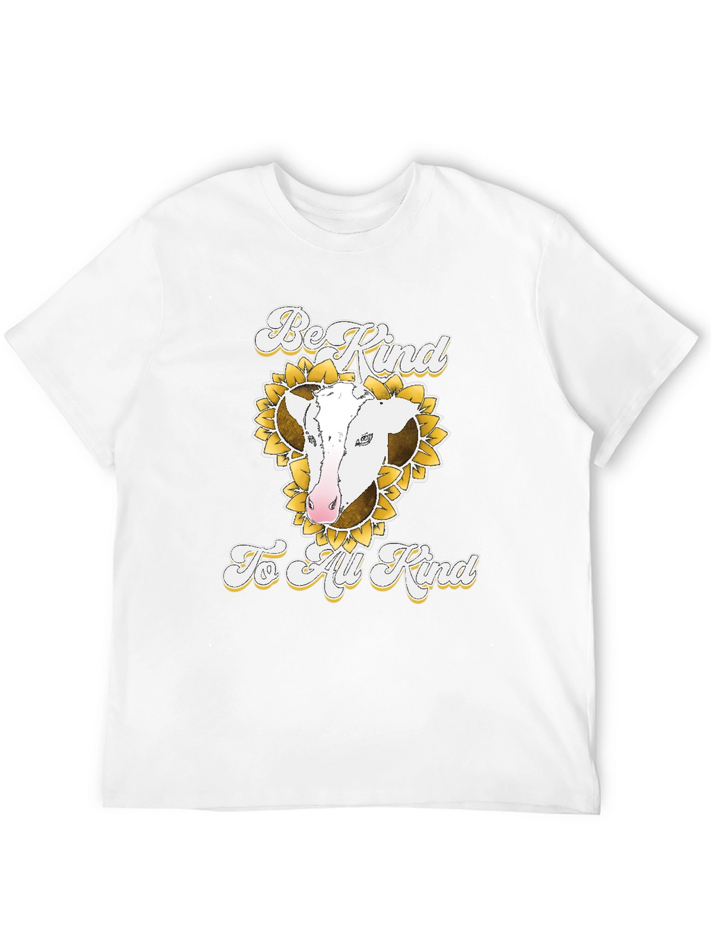 Be Kind to All Kind Cow Sunflower Graphic T-Shirt