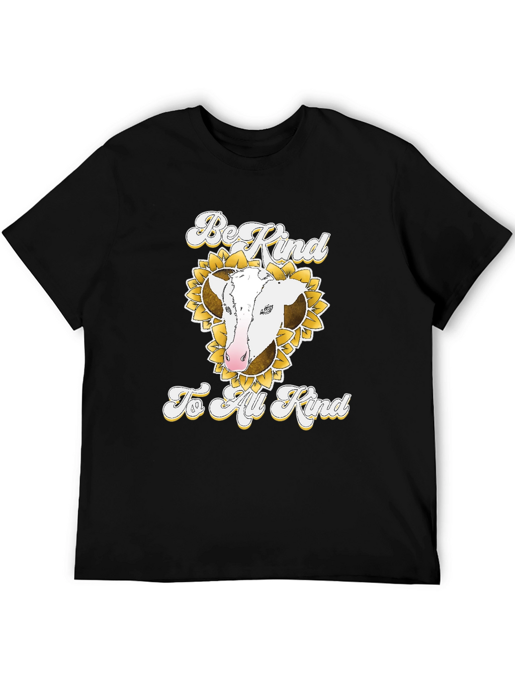 Be Kind to All Kind Cow Sunflower Graphic T-Shirt