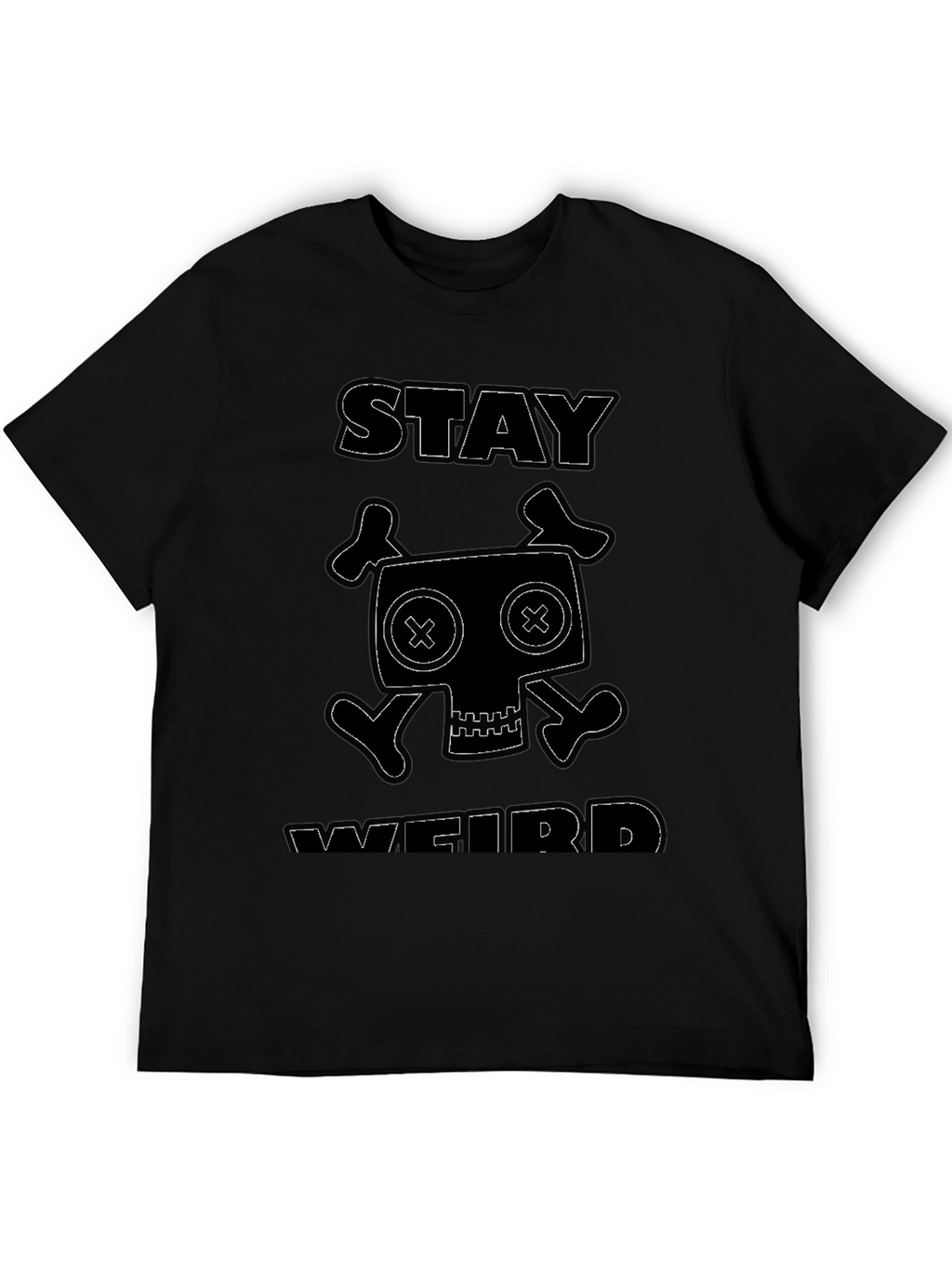 Stay Weird Graphic Black T-Shirt