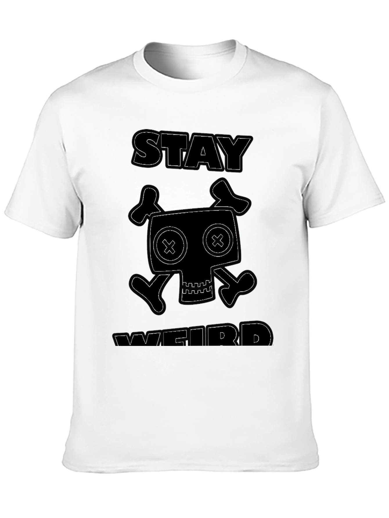 Stay Weird Graphic Black T-Shirt