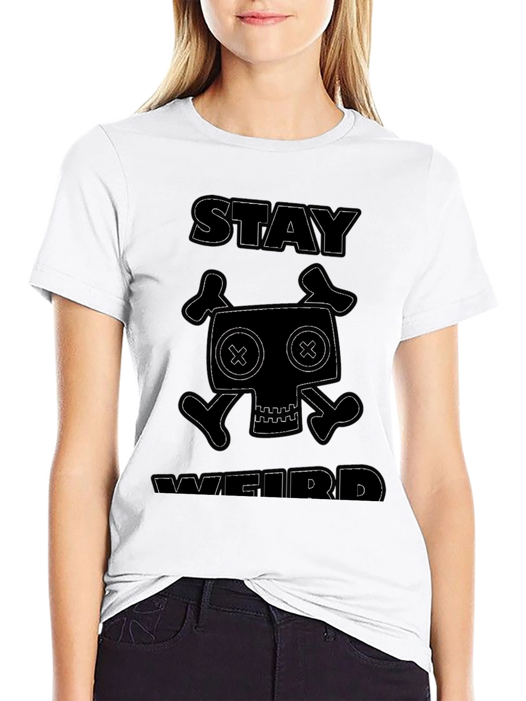 Stay Weird Graphic Black T-Shirt