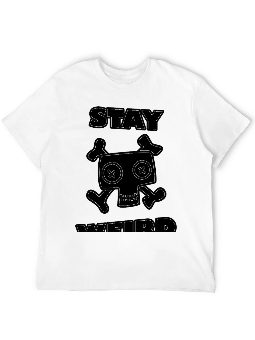 Stay Weird Graphic Black T-Shirt
