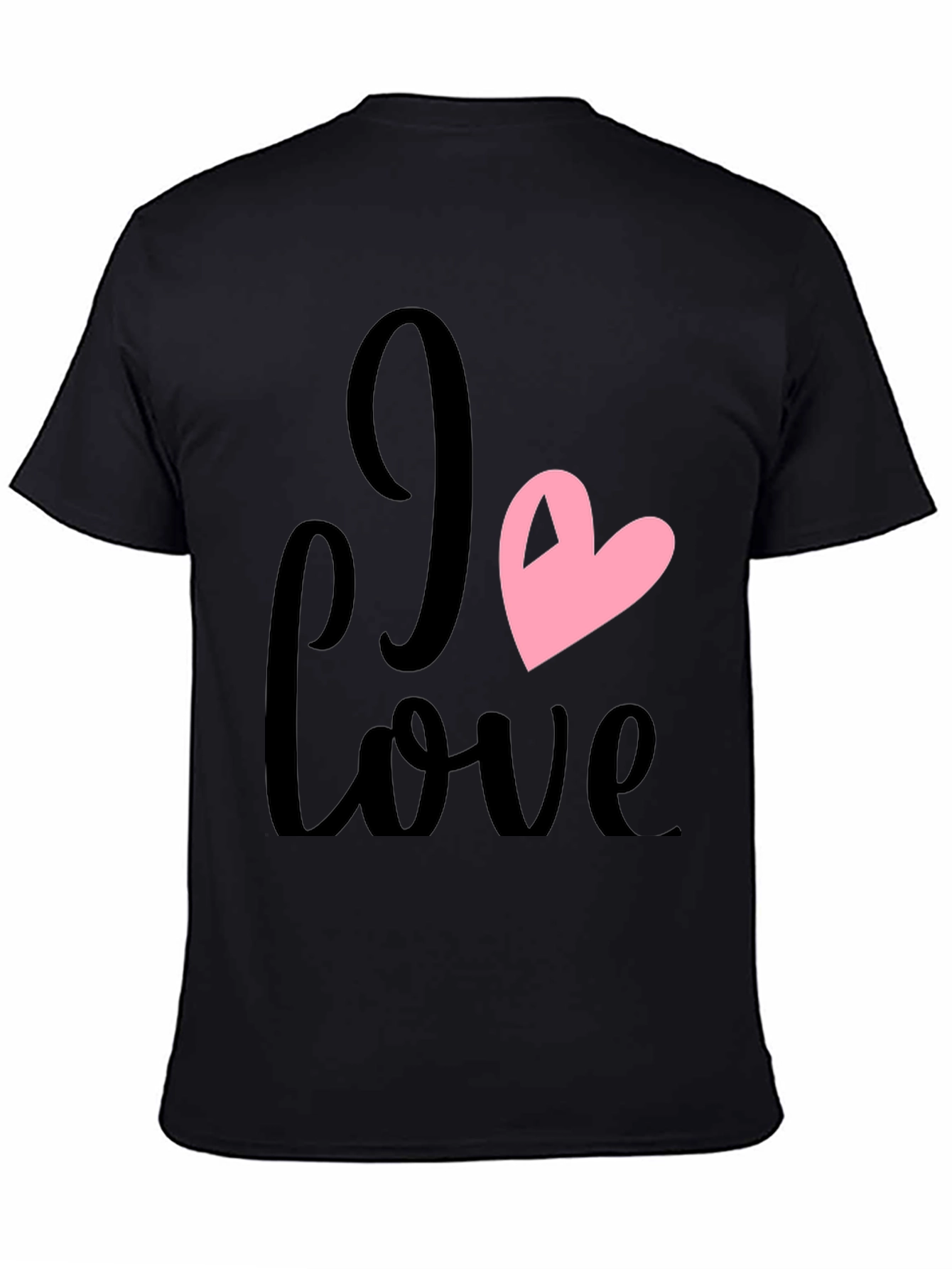 I Love Heart Graphic Black T-Shirt
