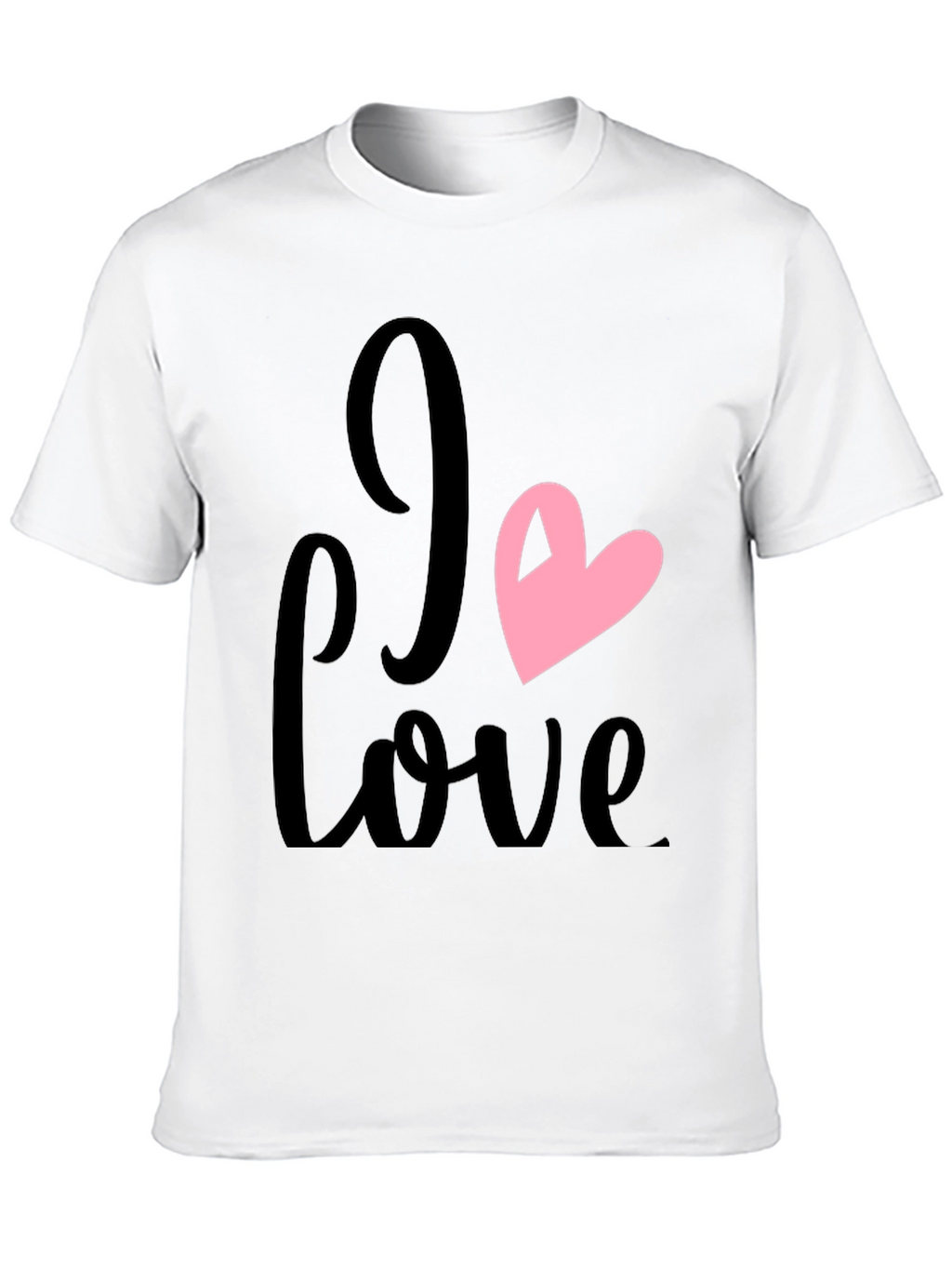 I Love Heart Graphic Black T-Shirt