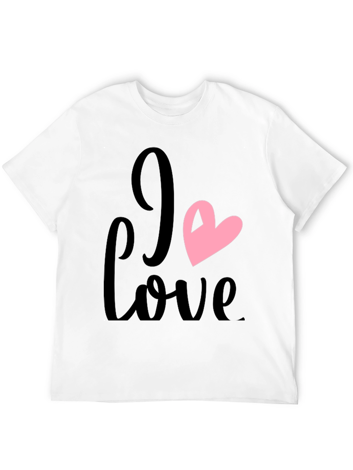 I Love Heart Graphic Black T-Shirt