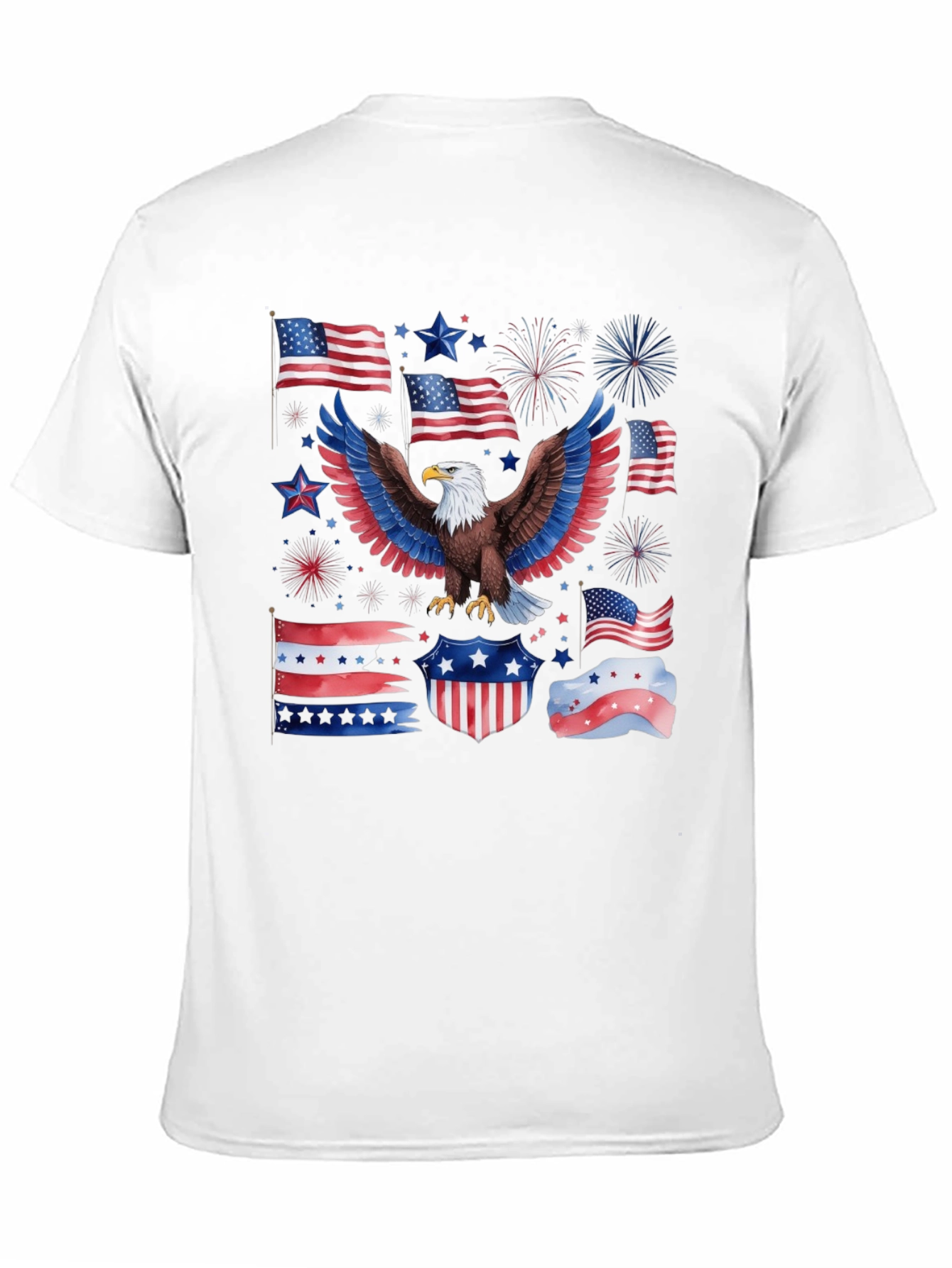 Patriotic Eagle USA Flag Graphic T-Shirt