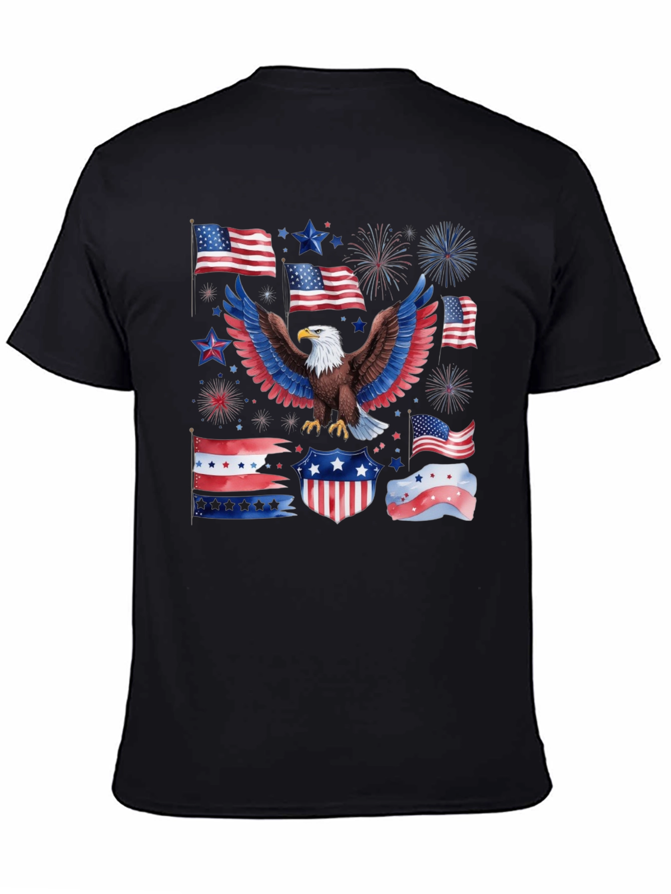 Patriotic Eagle USA Flag Graphic T-Shirt