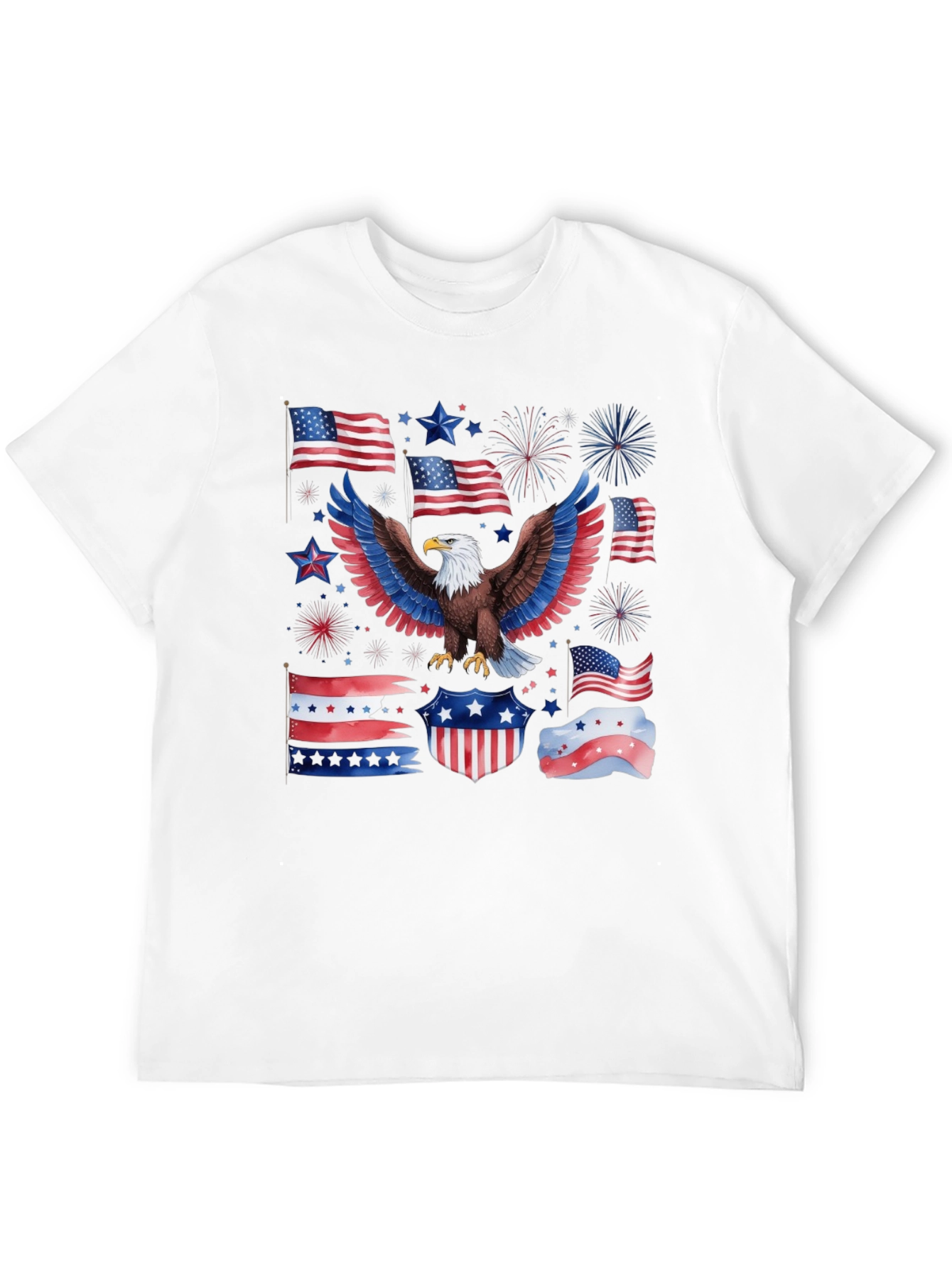 Patriotic Eagle USA Flag Graphic T-Shirt