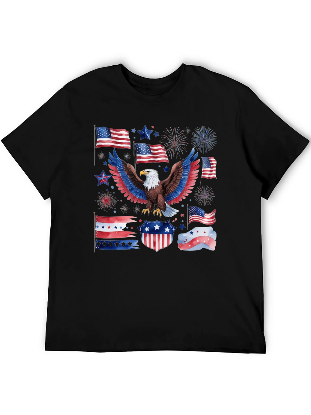 Patriotic Eagle USA Flag Graphic T-Shirt