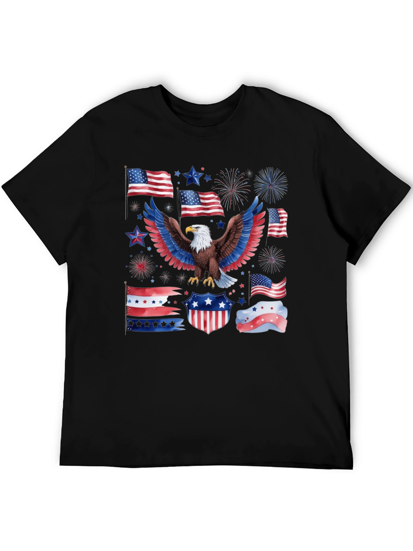 Patriotic Eagle USA Flag Graphic T-Shirt