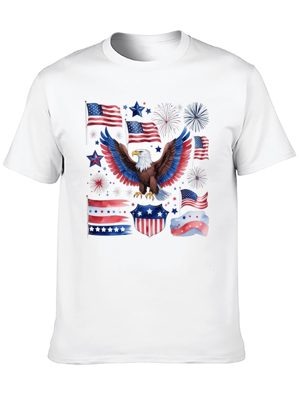 Patriotic Eagle USA Flag Graphic T-Shirt