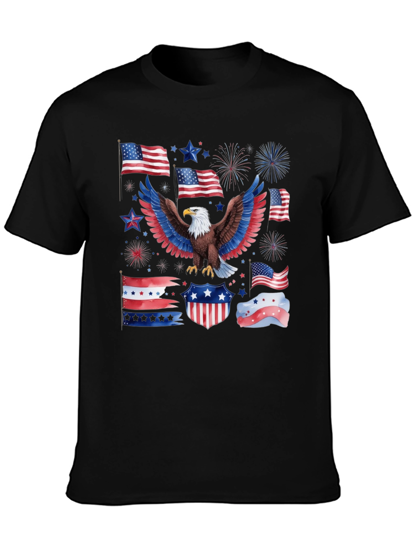 Patriotic Eagle USA Flag Graphic T-Shirt