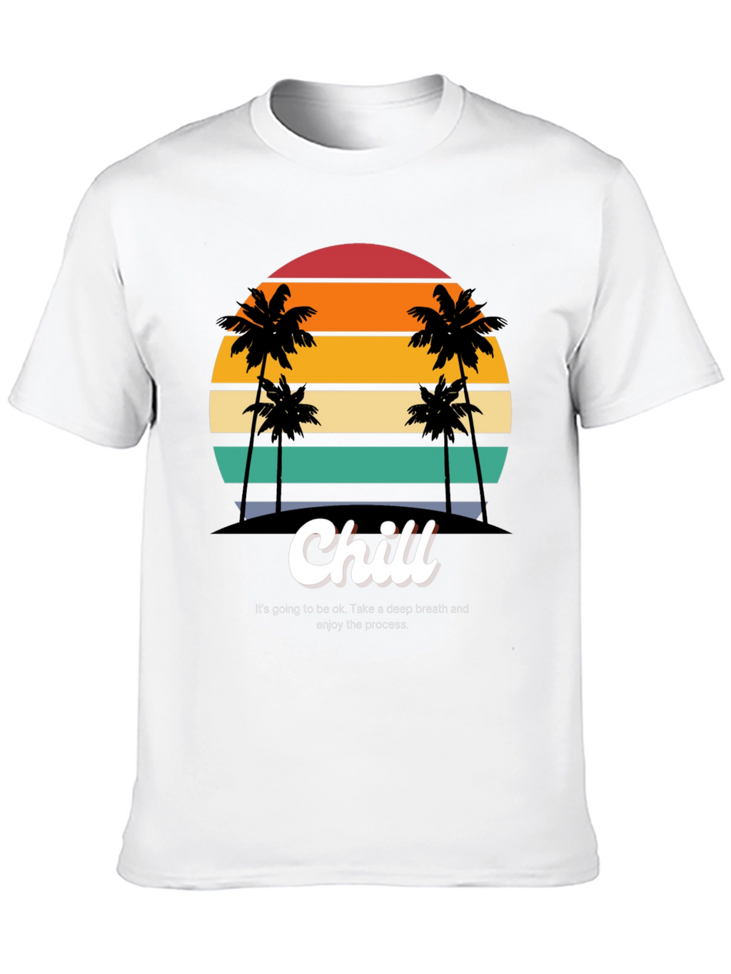 Chill Graphic T-Shirt - Retro Sunset Palm Design