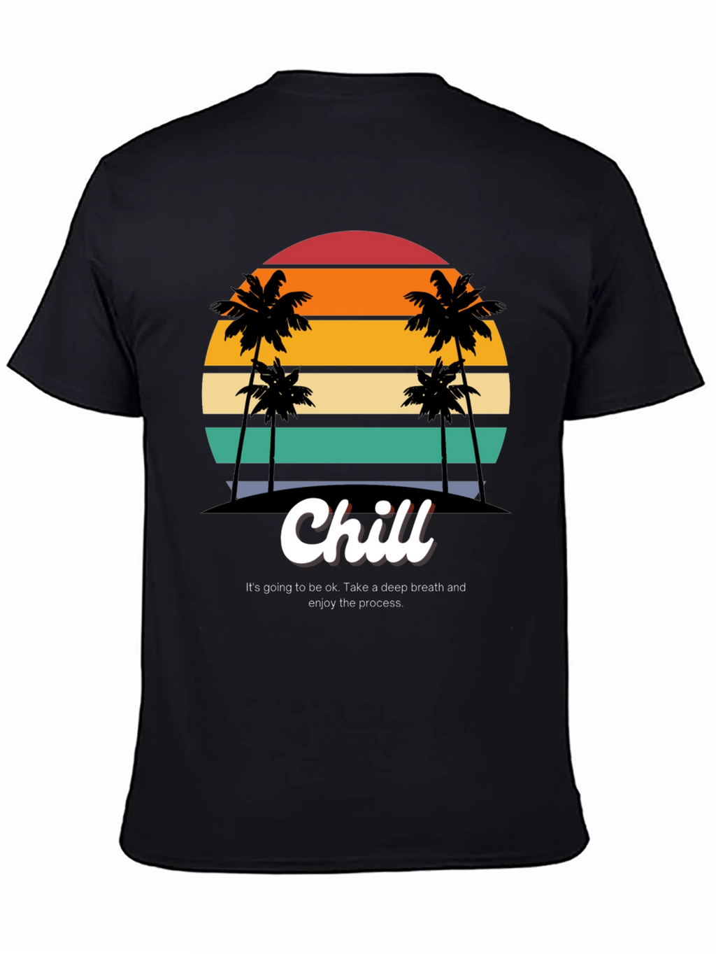 Chill Graphic T-Shirt - Retro Sunset Palm Design