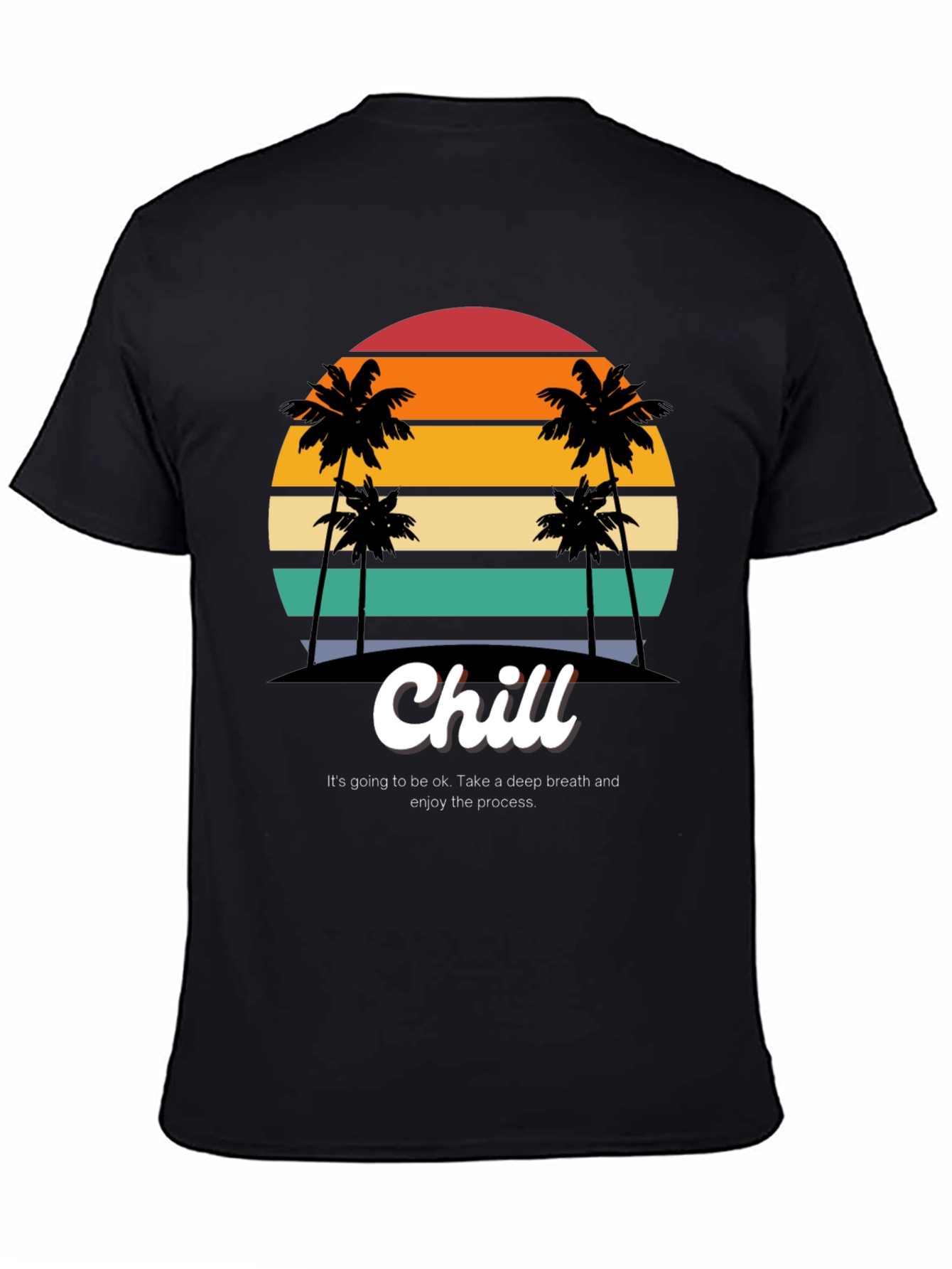 Chill Graphic T-Shirt - Retro Sunset Palm Design