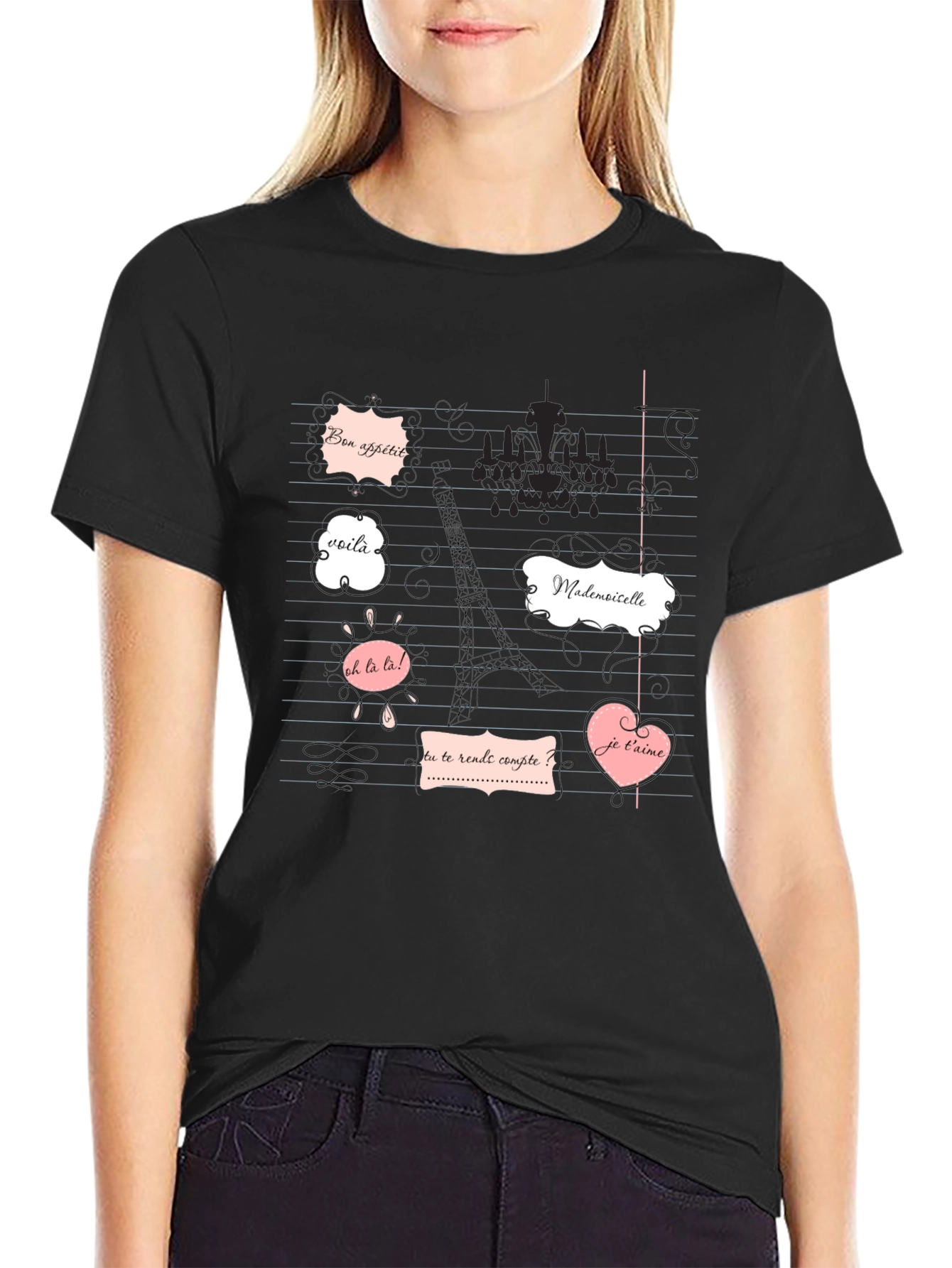 Parisian Phrases Graphic Tee