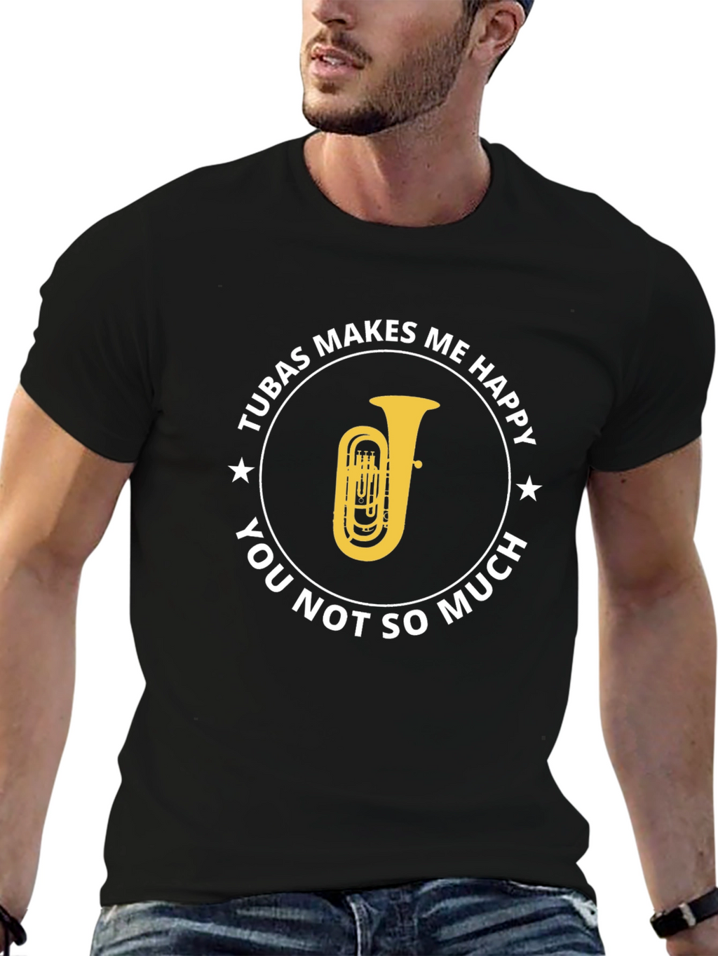 Tuba Makes Me Happy Graphic T-Shirt