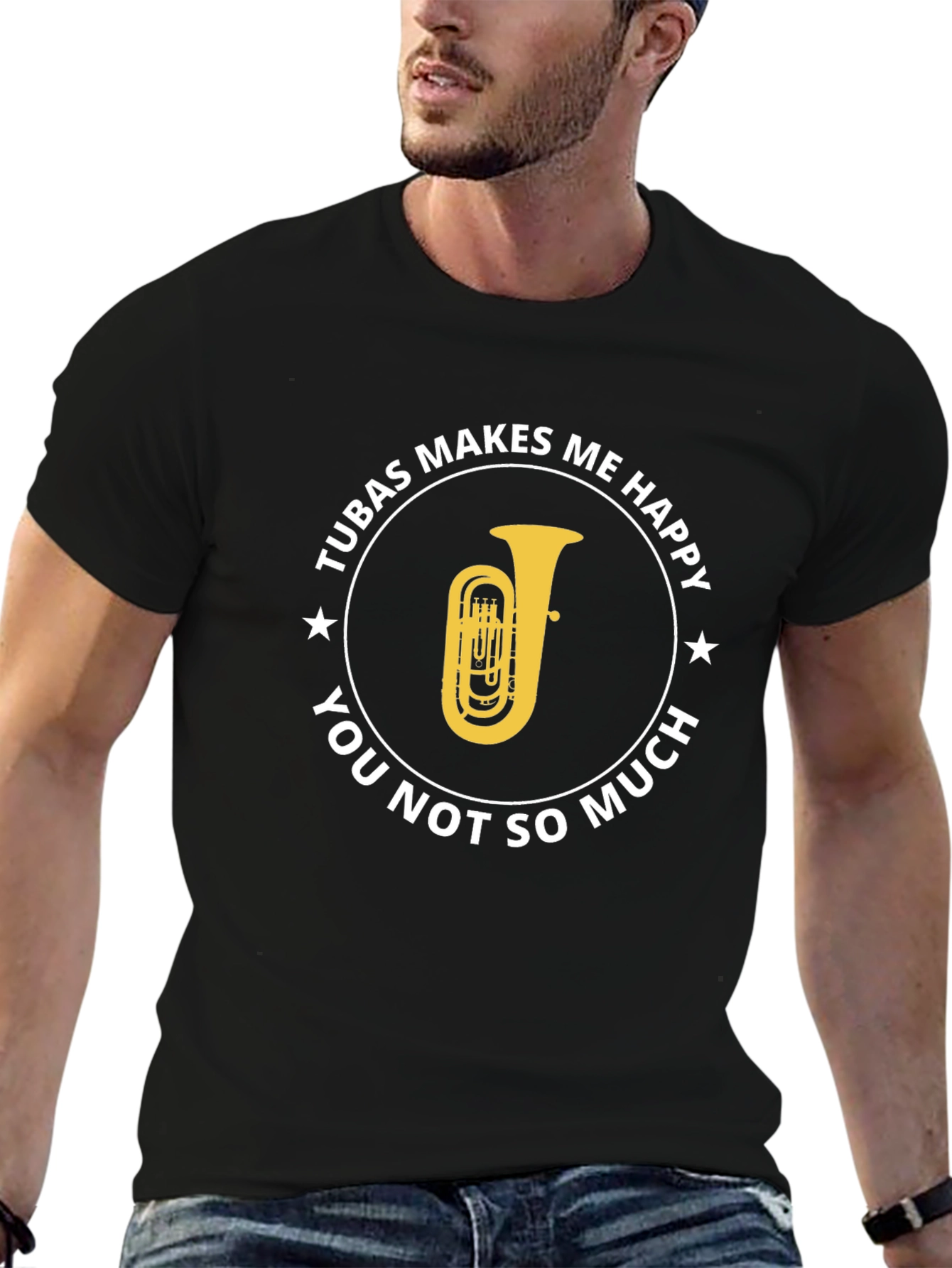 Tuba Makes Me Happy Graphic T-Shirt