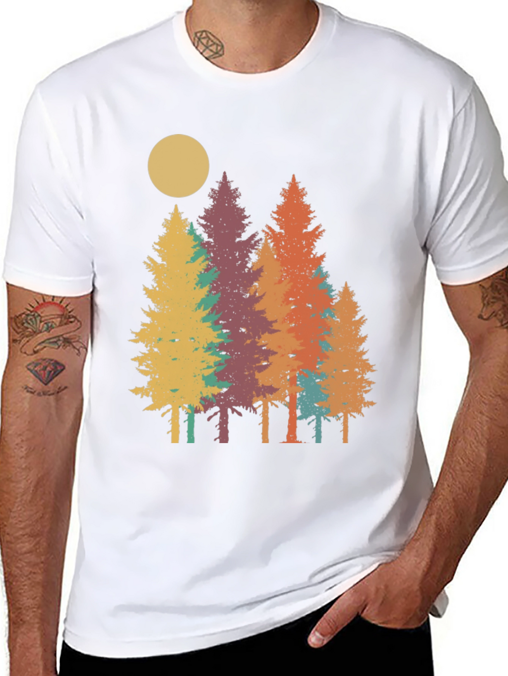 Retro Forest Graphic Tee - Nature Inspired T-Shirt
