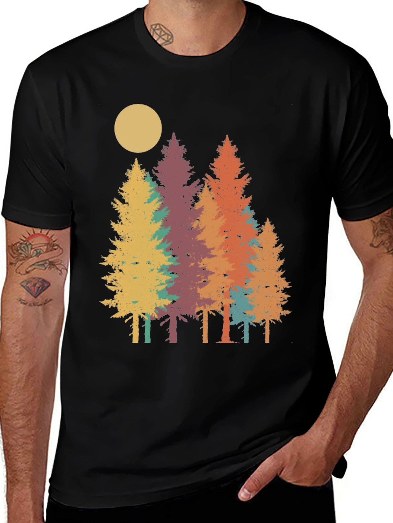 Retro Forest Graphic Tee - Nature Inspired T-Shirt