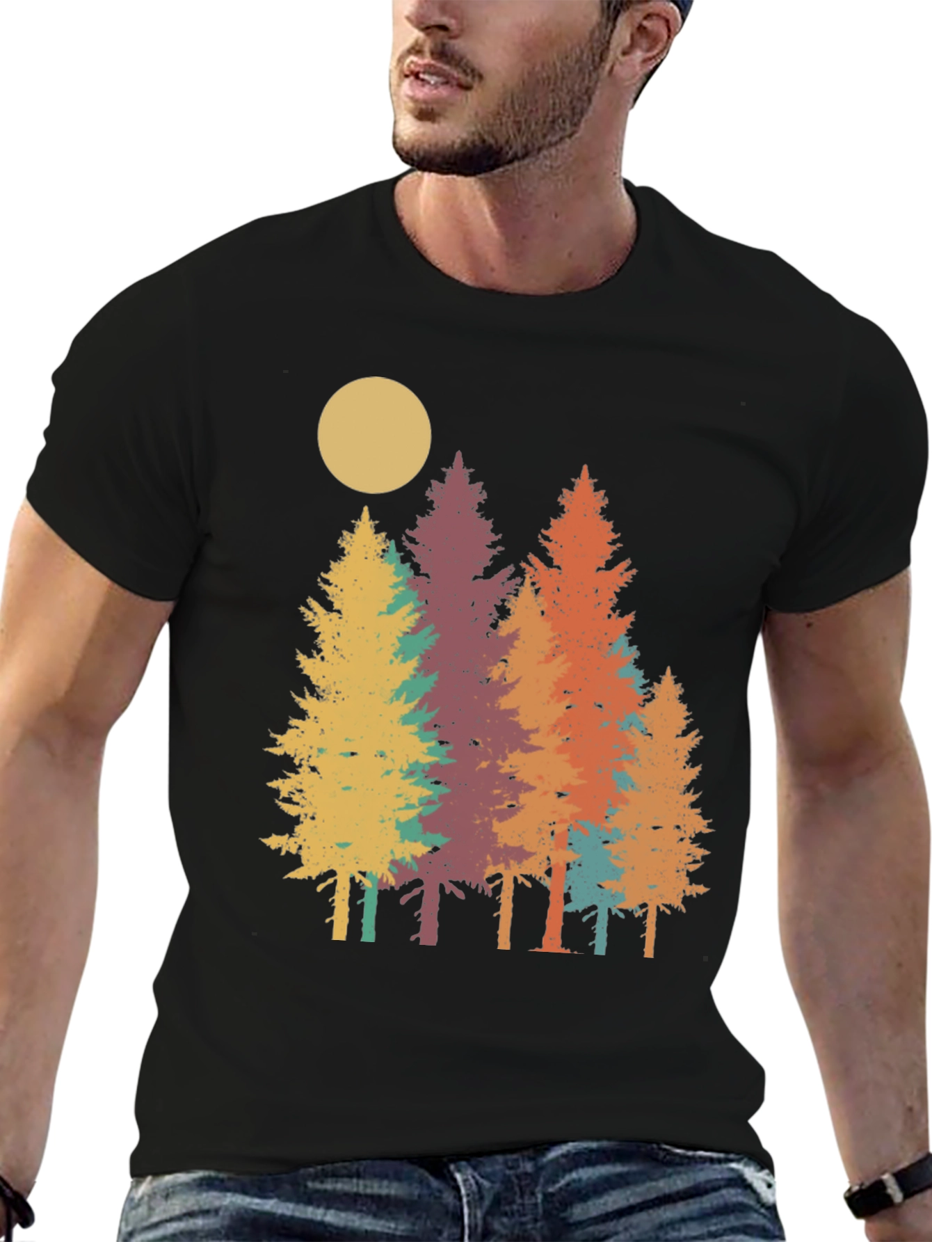 Retro Forest Graphic Tee - Nature Inspired T-Shirt