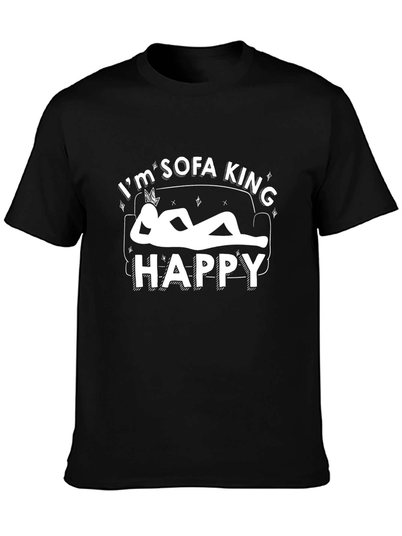 Im Sofa King Happy T-Shirt - Black