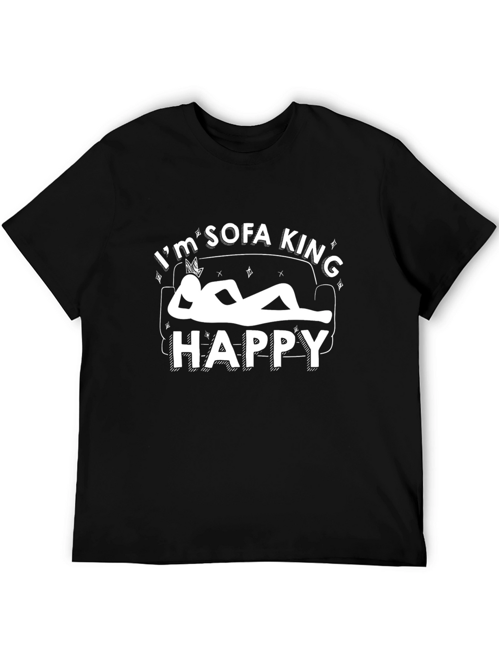 Im Sofa King Happy T-Shirt - Black