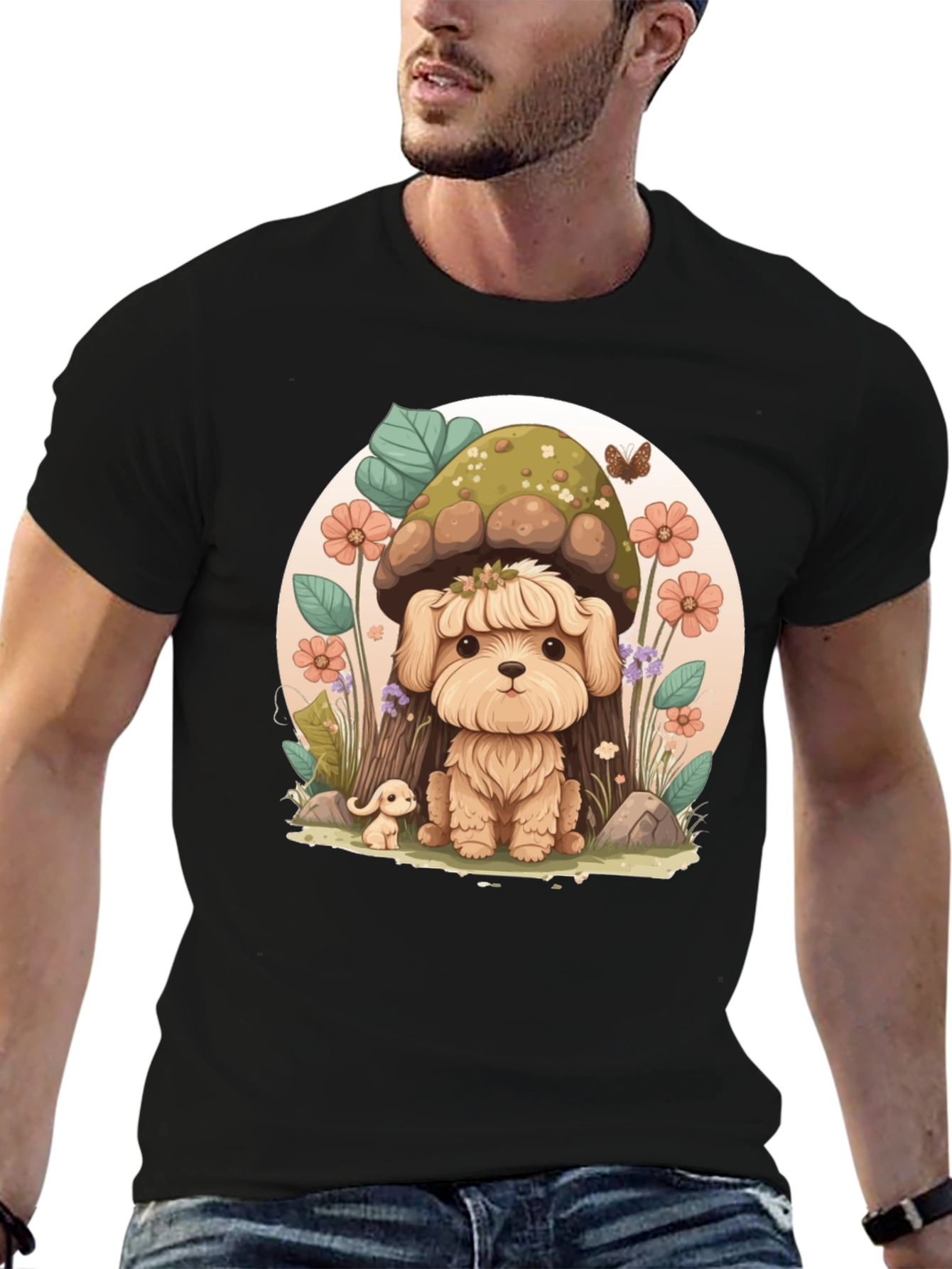 Cute Dog Mushroom Graphic Tee