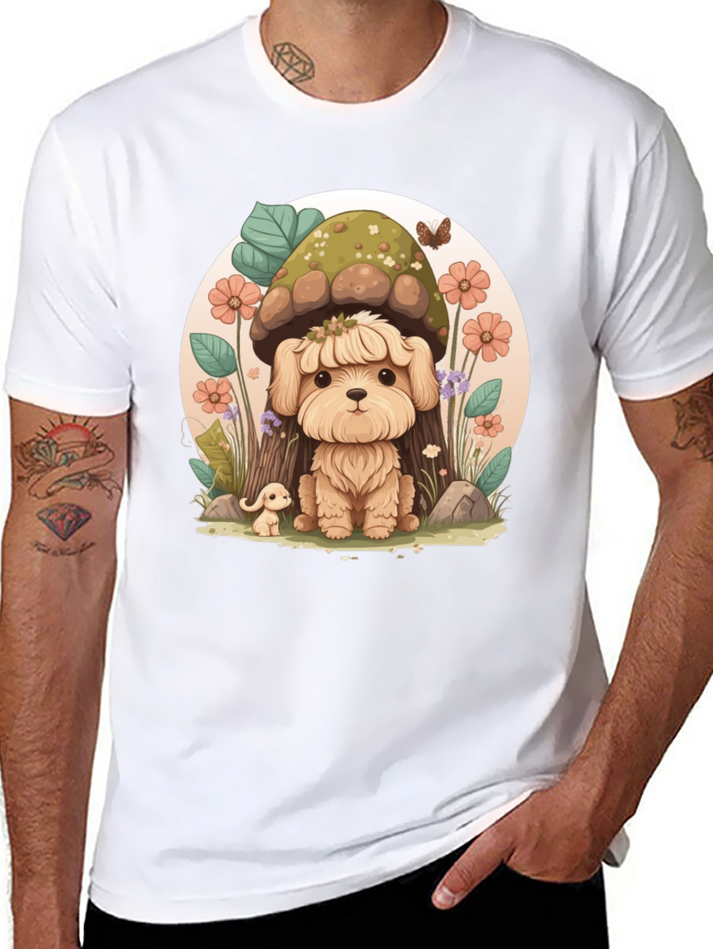 Cute Dog Mushroom Graphic Tee