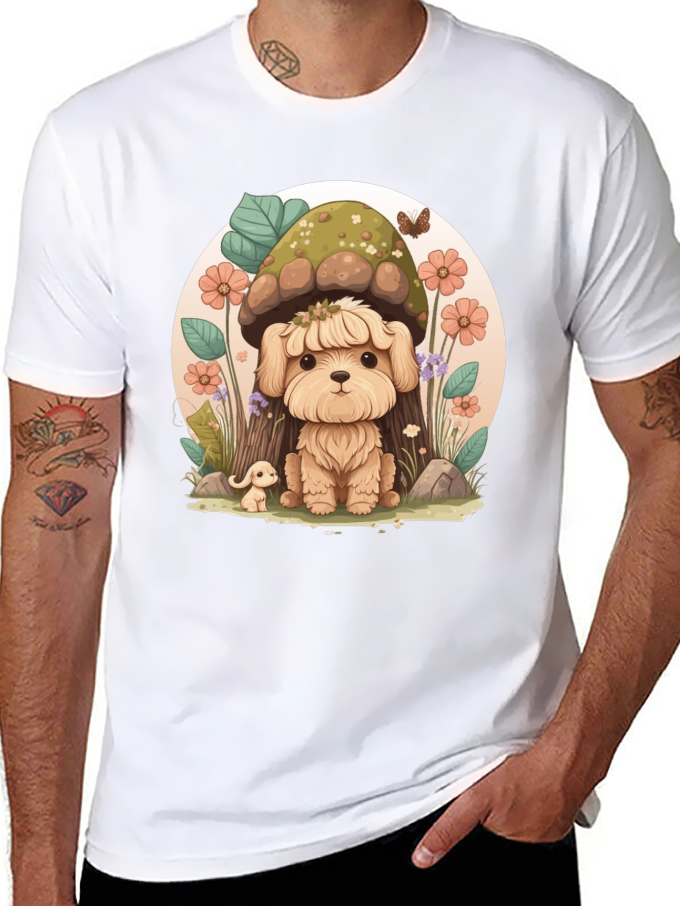 Cute Dog Mushroom Graphic Tee