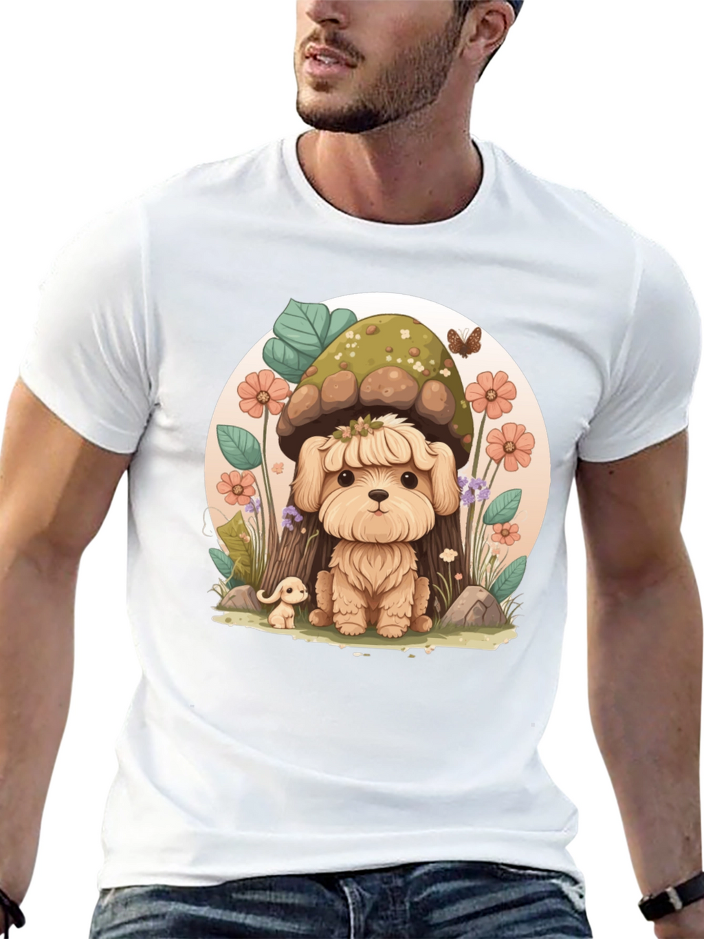 Cute Dog Mushroom Graphic Tee