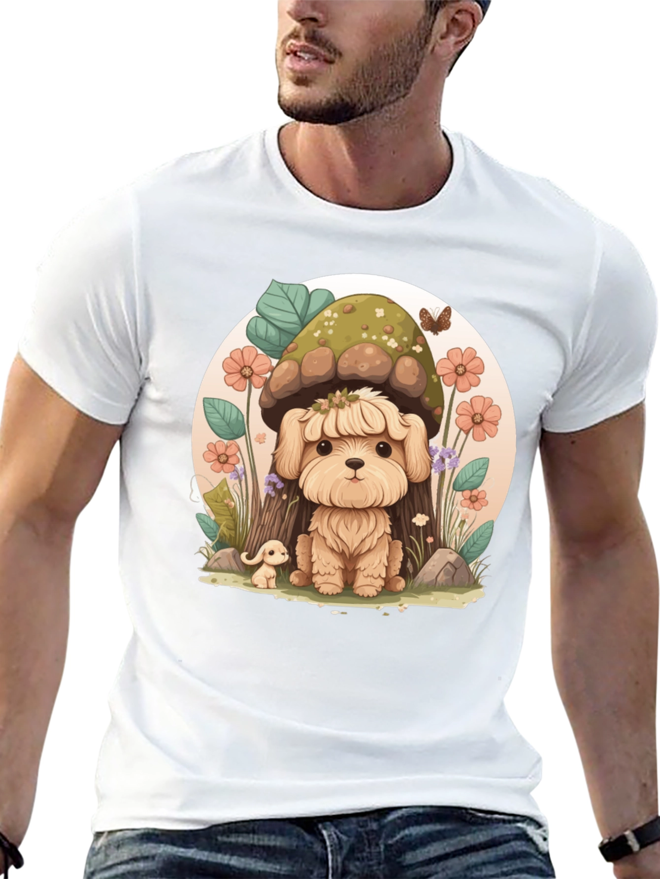Cute Dog Mushroom Graphic Tee