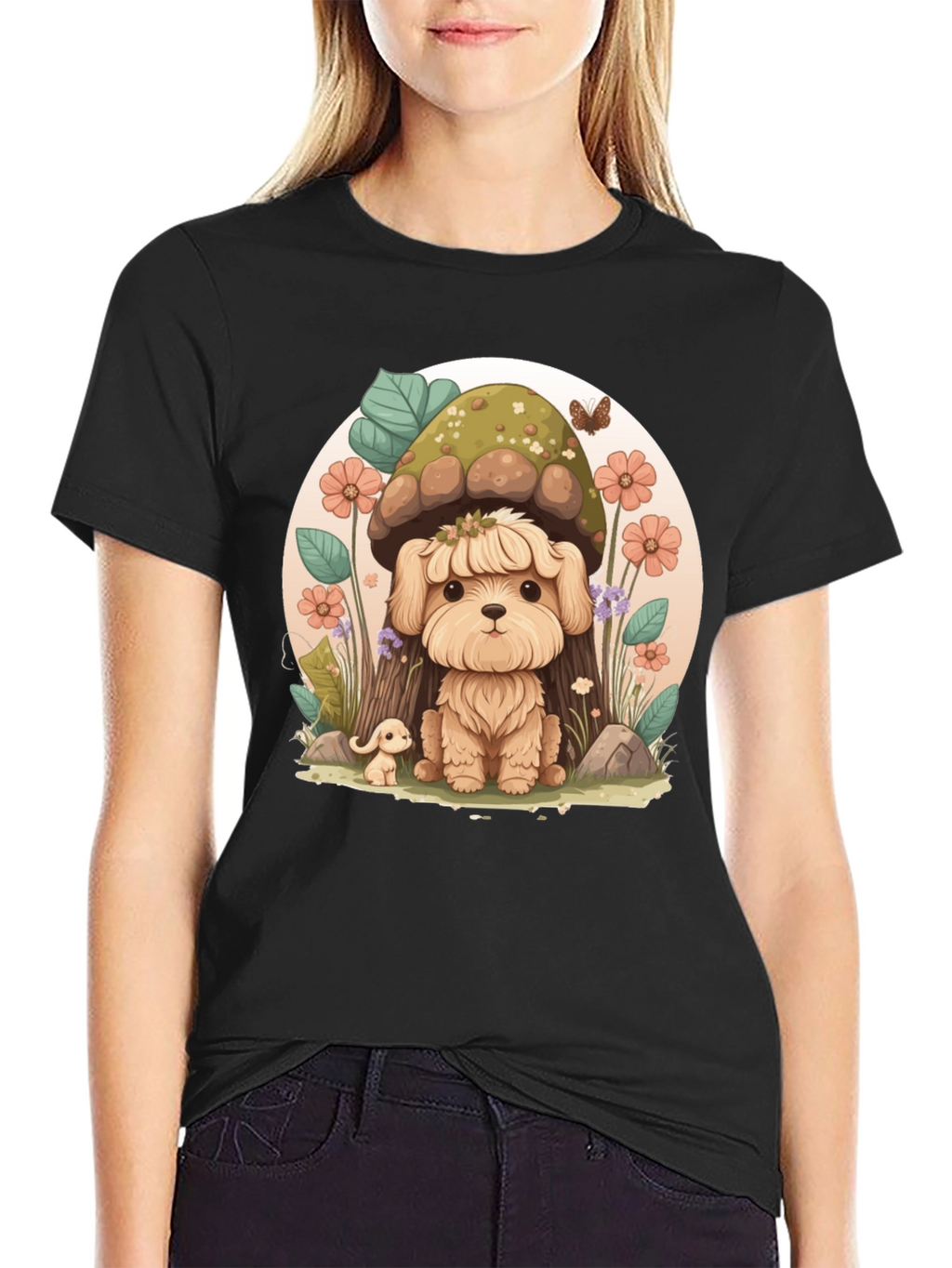 Cute Dog Mushroom Graphic Tee