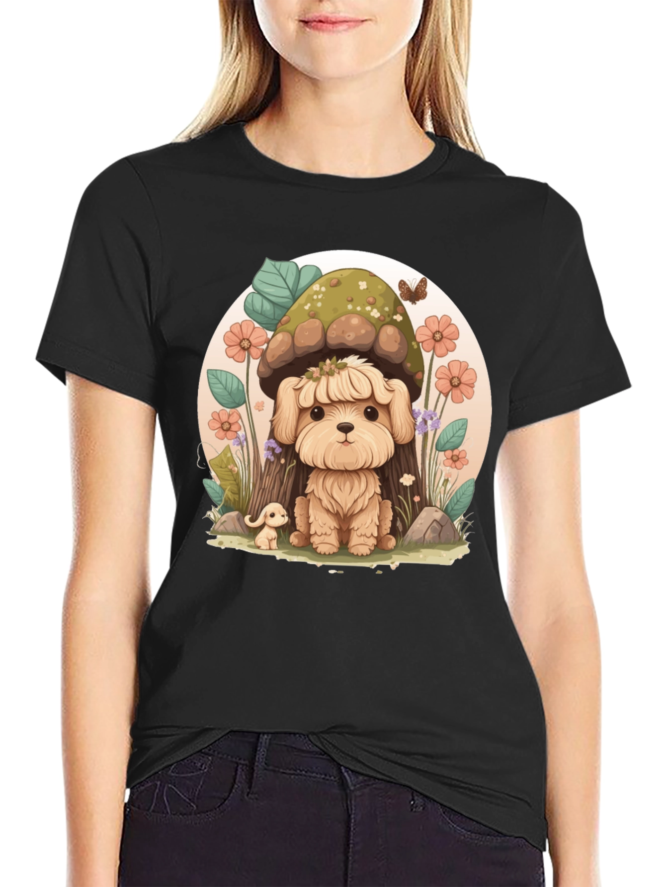 Cute Dog Mushroom Graphic Tee