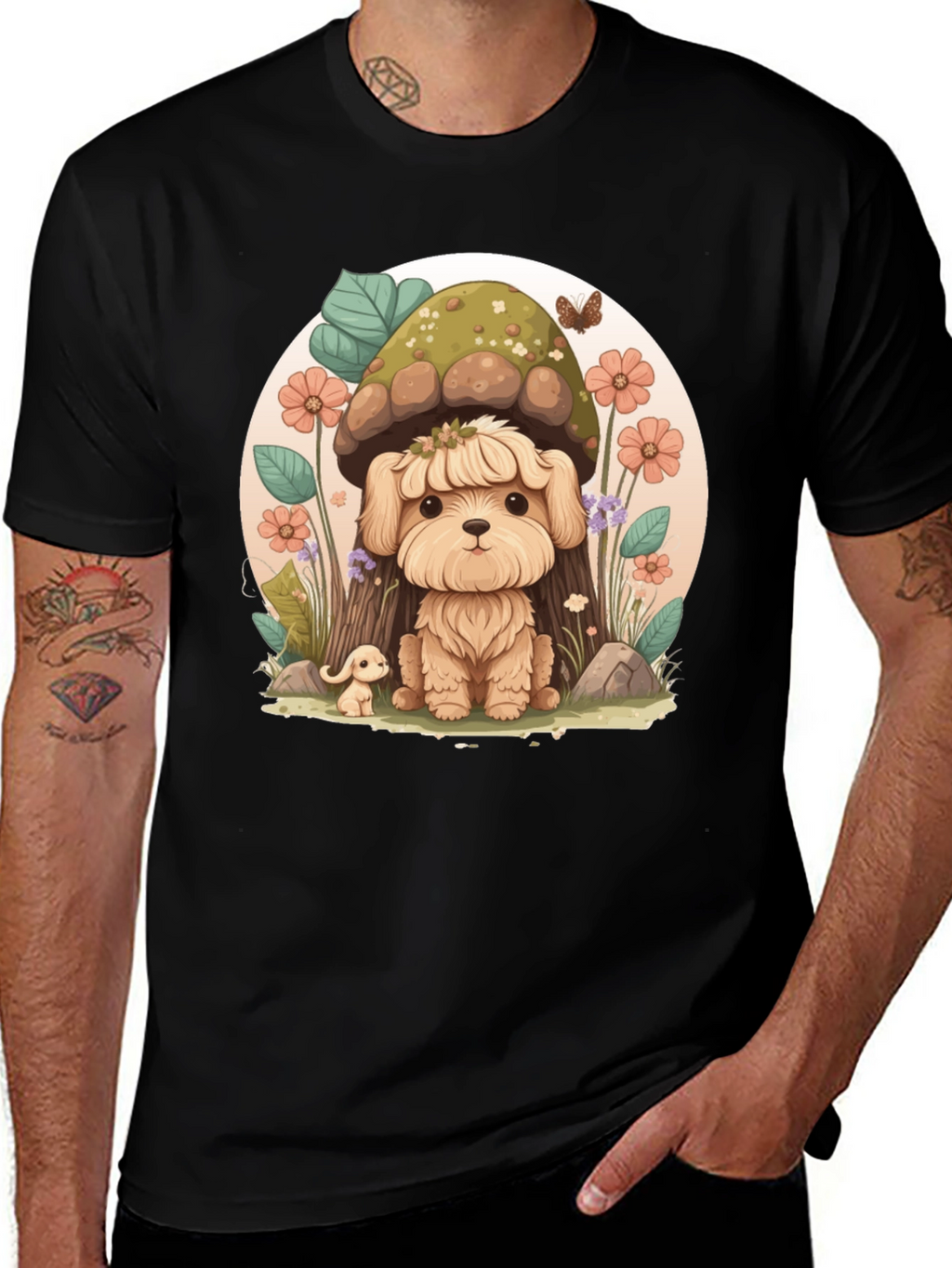Cute Dog Mushroom Graphic Tee