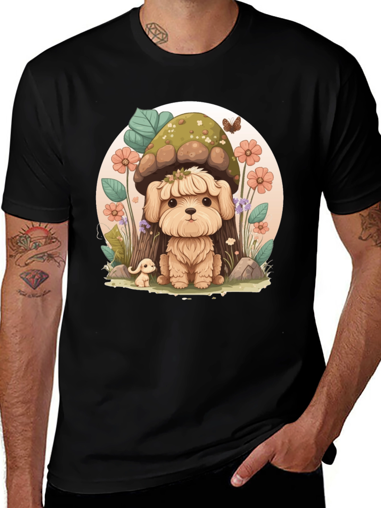 Cute Dog Mushroom Graphic Tee
