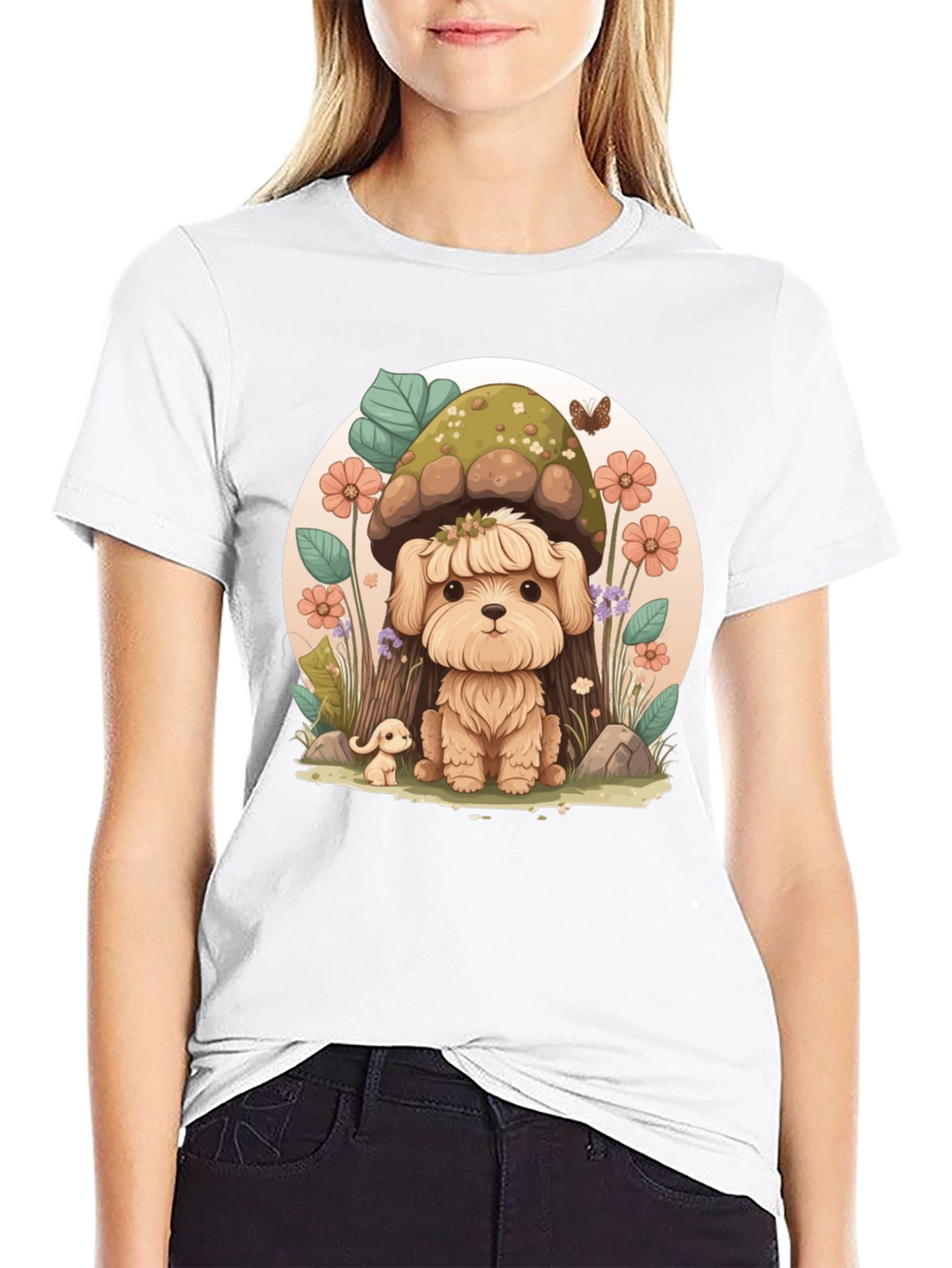 Cute Dog Mushroom Graphic Tee