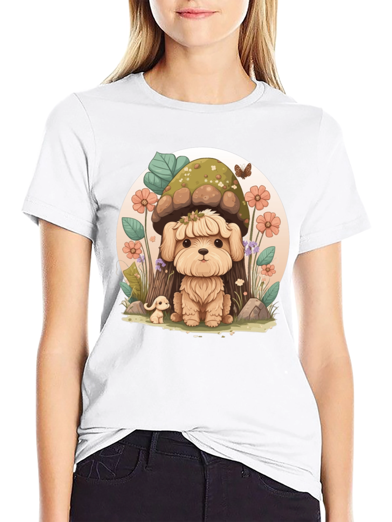 Cute Dog Mushroom Graphic Tee