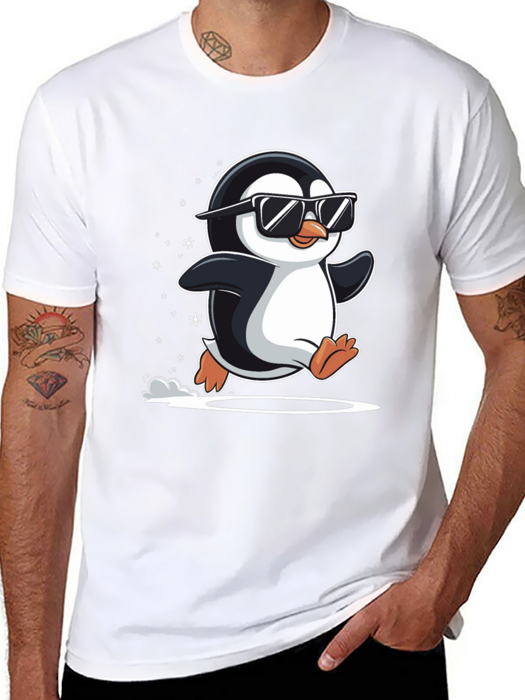 Cool Penguin T-Shirt - Black Graphic Tee