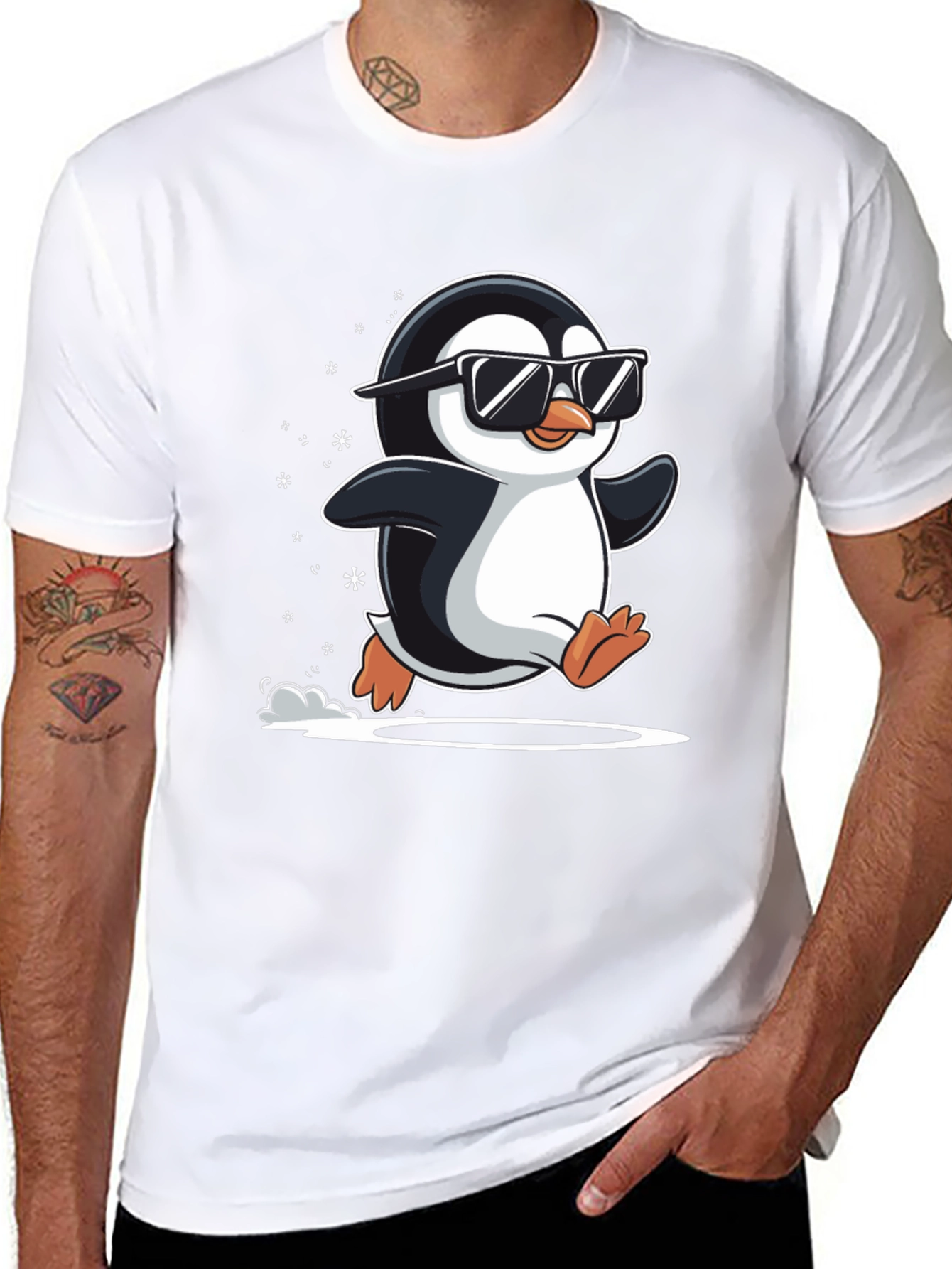 Cool Penguin T-Shirt - Black Graphic Tee