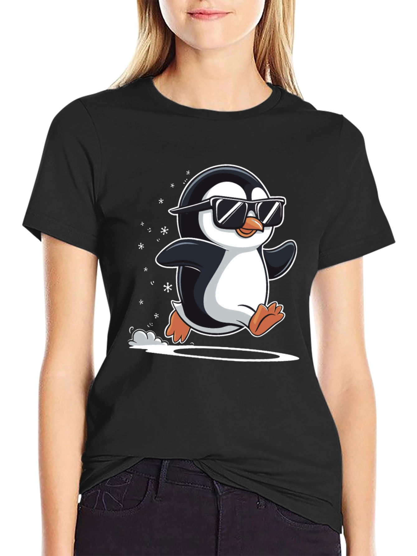 Cool Penguin T-Shirt - Black Graphic Tee