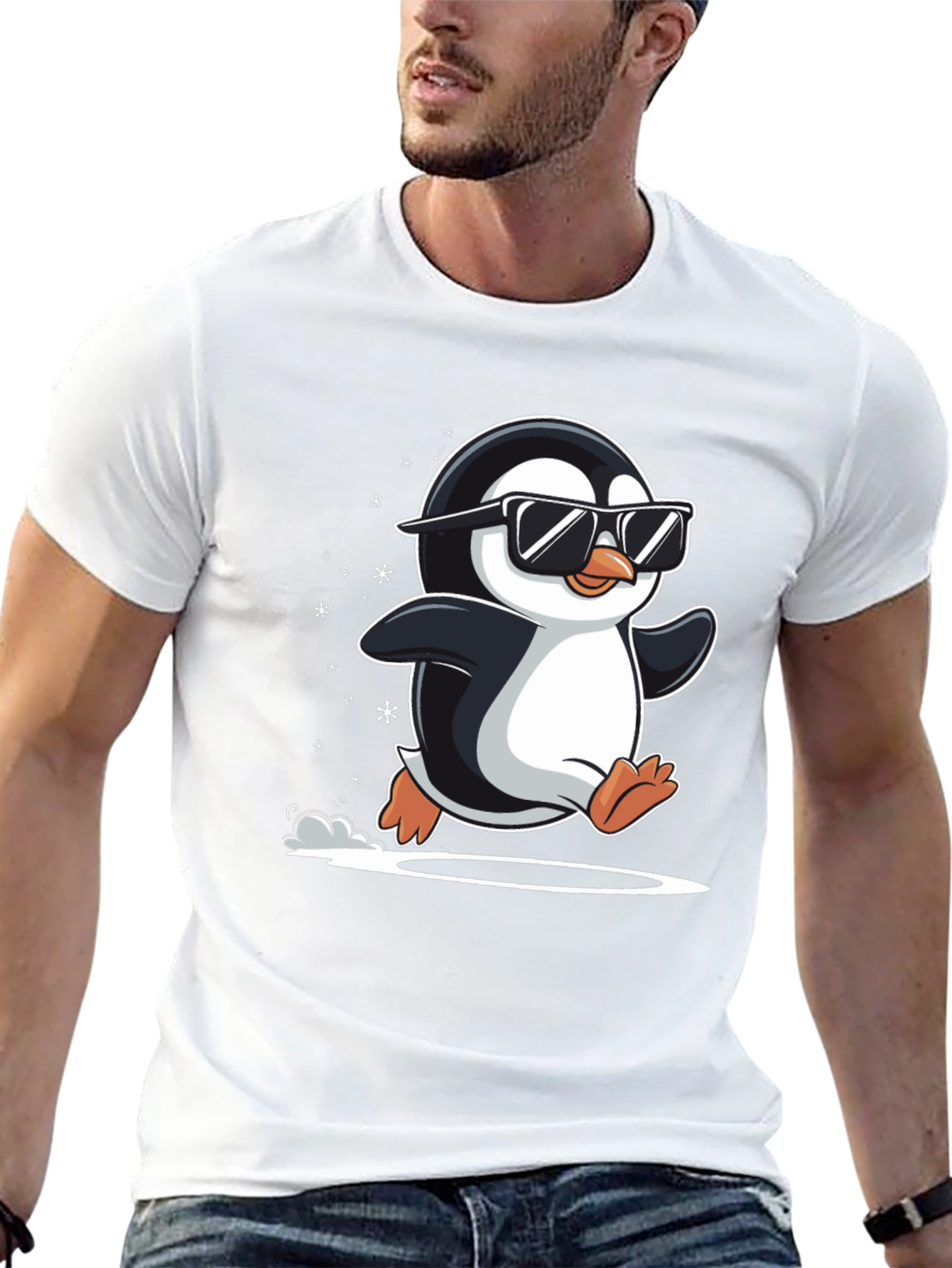 Cool Penguin T-Shirt - Black Graphic Tee