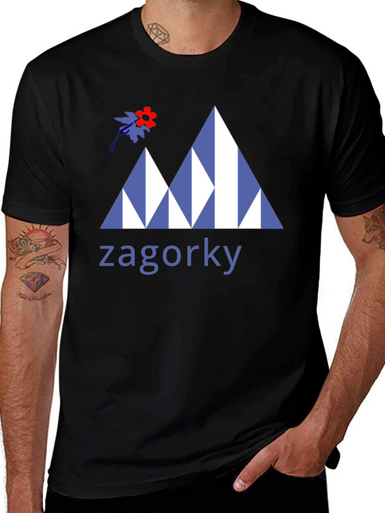 Zagorky Mountain Design Black T-Shirt