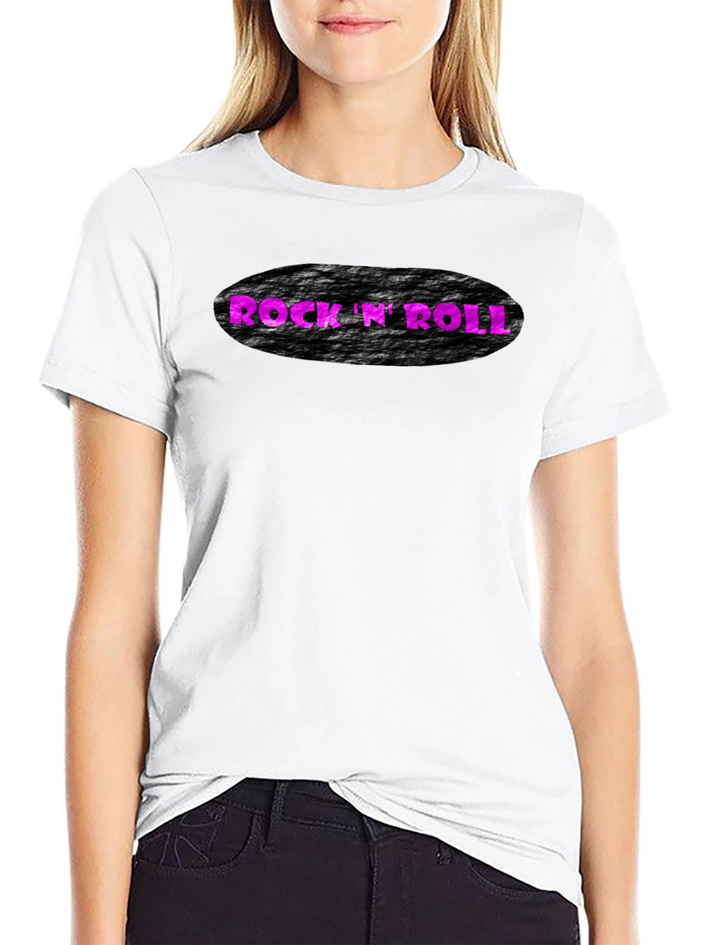 Rock N Roll Graphic Print Black T-Shirt