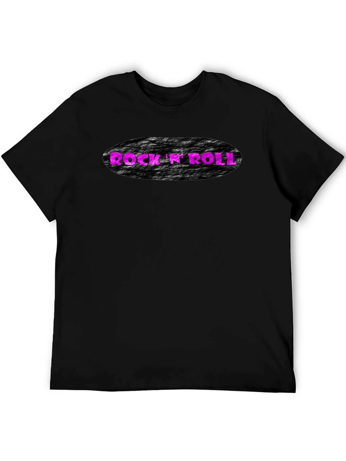 Rock N Roll Graphic Print Black T-Shirt